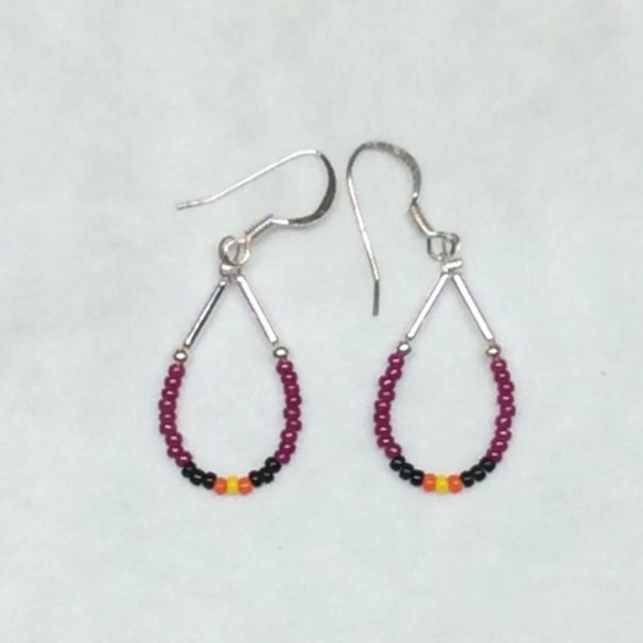HANDCRAFTED BEADED Loop Earrings - Picture 4 of 9
